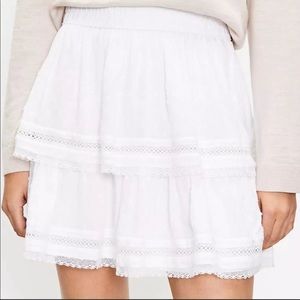 NWT Loft White Tiered Clip Dot Skirt Small S
